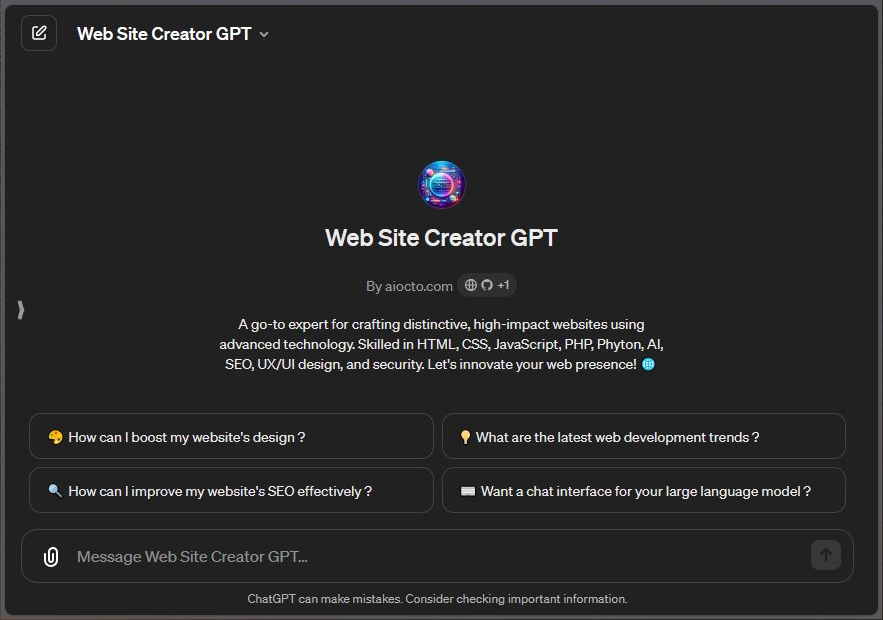 Web Site Creator GPT